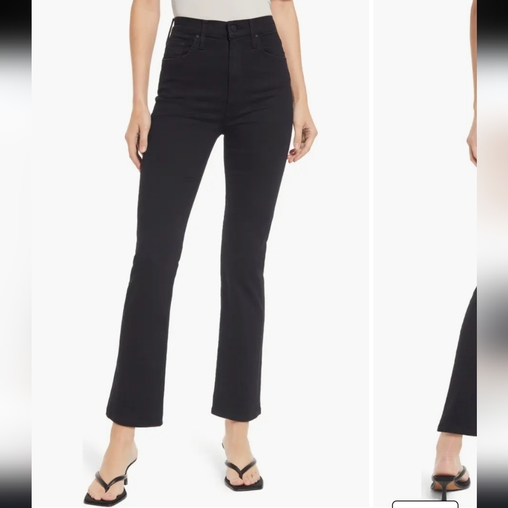 MOTHER High Waisted Rider Ankle Black Denim Jeans in Not Guilty Size 27